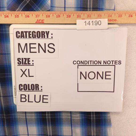 Ely Cattleman Short Sleeve Button Up Shirt Mens Size Extra Large XL Blue - Picture 8 of 9